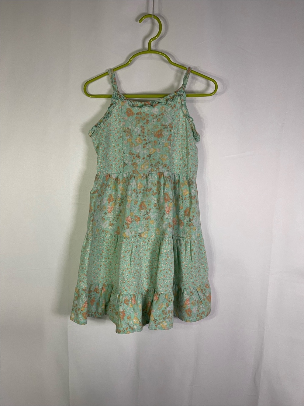 art class Mint & Peach Floral Tiered Sundress